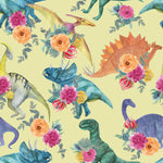 Yellow Wallpaper with Dinosaurs