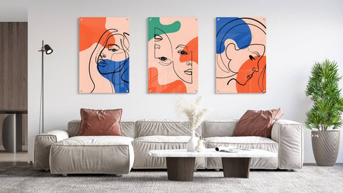 Woman Pattern Set of 3 Prints Modern Wall Art Modern Artwork