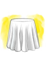 Round Tablecloth in Polo Calypso Rose Red Stripe on Off-White