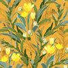 Yellow Wallpaper with Tulips