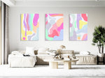 Colorful Shapes Pattern Set of 3 Prints Modern Wall Art Modern Artwork