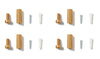 Double Panel "Corridotto" Set of 8 Frames [4013D-]