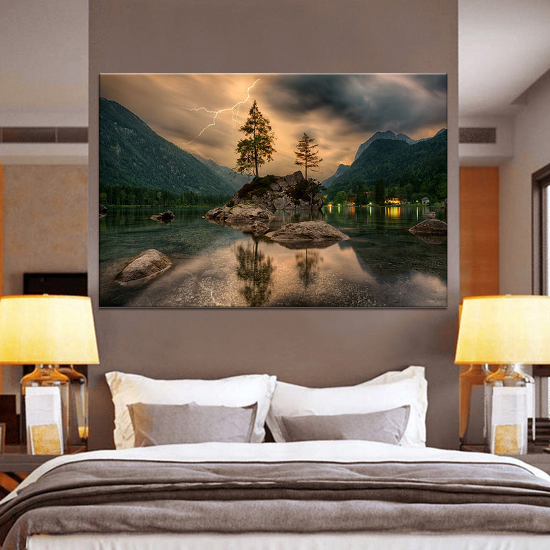 Magical Lakeside Mountain Wall Art
