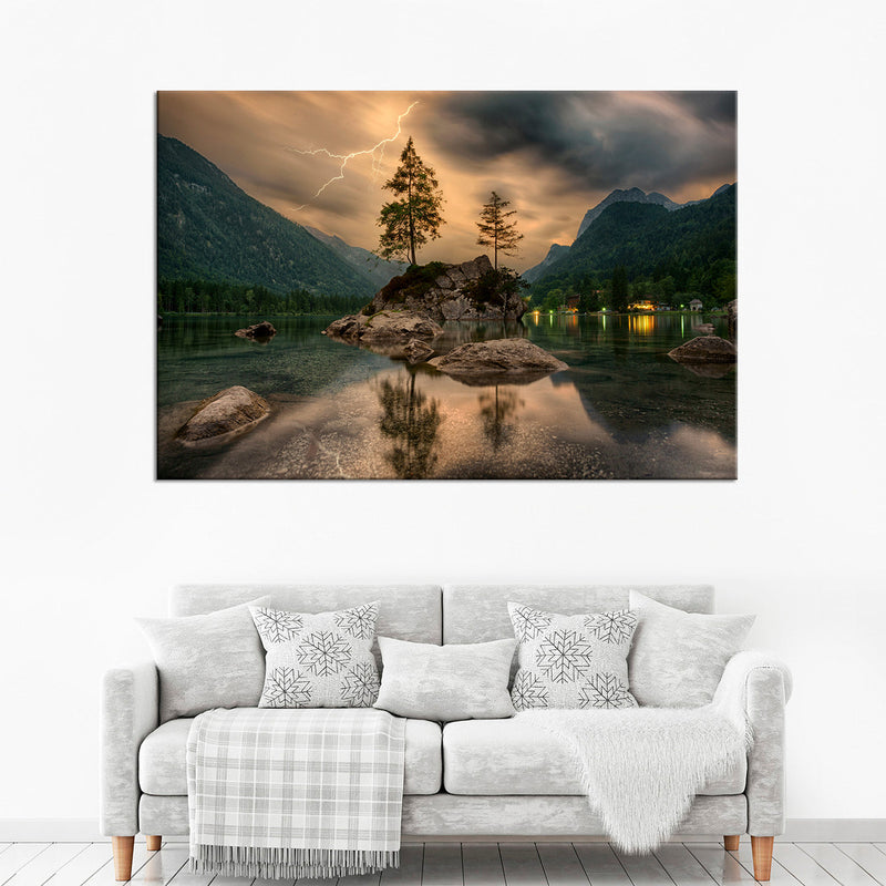 Magical Lakeside Mountain Wall Art