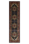 10 feet runner Hand knotted Mustard, Blue and Brown Traditional wool area rug