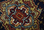 10 feet runner Hand knotted Mustard, Blue and Brown Traditional wool area rug