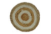 100% ALL NATURAL FIBER HAND BRAIDED BOHO White ROUND JUTE RUG | JR3