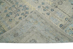 100% Wool Hand Knotted 8x10 Traditional Beige and Blue Wool Area Rug | TRDCP86810