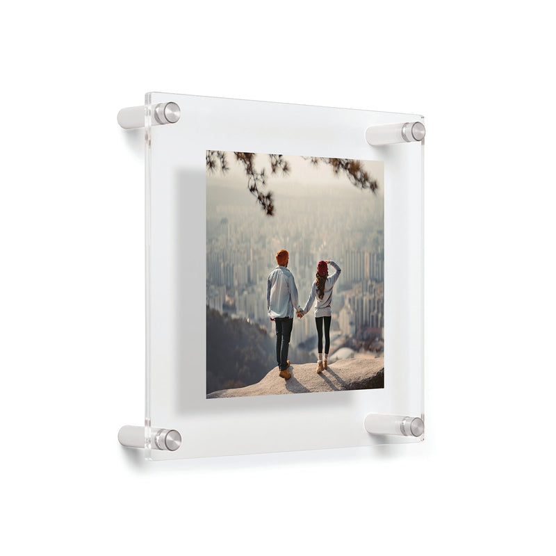 Double Panel Acrylic Floating Wall Frames - CHOOSE YOUR SIZE (Silver/Gold)