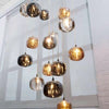 MIRODEMI® Amber/Smoke Gray/Clear Crystal Staircase Hanging Lamp For Stairwell