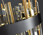 MIRODEMI® Gold/Titanium black crystal chandelier for bedroom, living room.