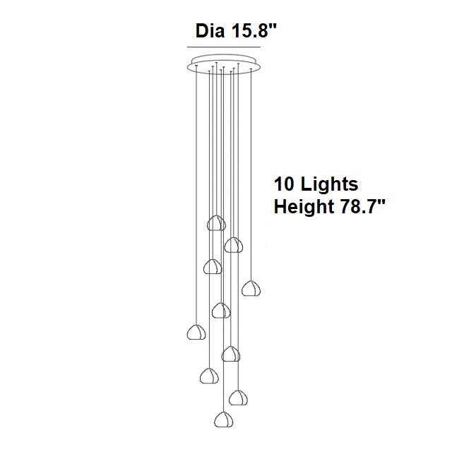 MIRODEMI® Hanging modern crystal lamp for staircase, living room, stairwell