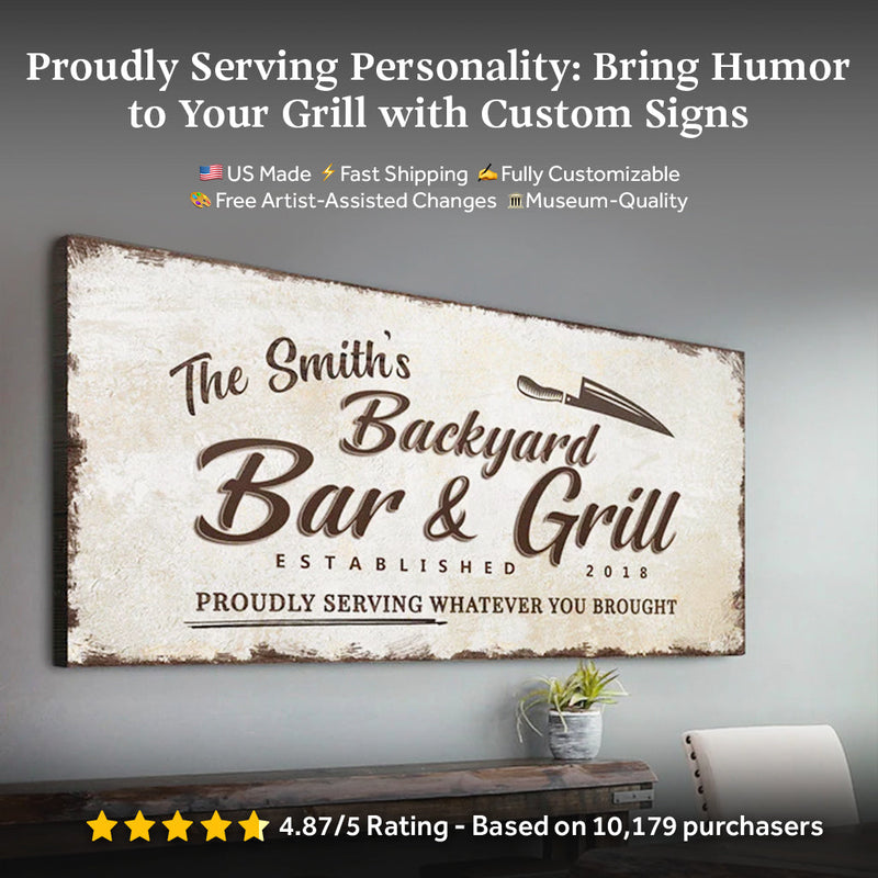 Backyard Bar & Grill Sign