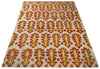 8x10 and 10x14 Hand Knotted Beige, Rust and Gold Modern Contemporary Southwestern Tribal Trellis Recycled Silk Area Rug | OP24