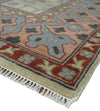 10x14 Hand Knotted Heriz Serapi Ivory, Rust, Gray and Peach Floral Area Rug