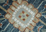 10x14 Hand Knotted Rust and Blue Traditional Persian Vintage Heriz Serapi Wool Rug | TRDCP5521014