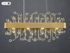 MIRODEMI® Gold Rectangle Colorful Crystal Chandelier for Living room, Kitchen