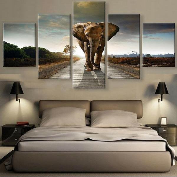Walking Lone Elephant Wall Art
