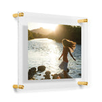 Double Panel Acrylic Floating Wall Frames - CHOOSE YOUR SIZE (Silver/Gold)