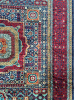 Hand-Knotted Mamluk Wool Rug – 8'4" x 9'9" – Intricate Geometric Masterpiece