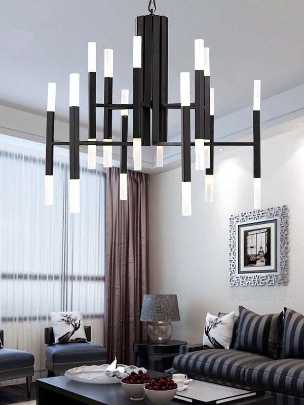 Mirodemi® Gold/Black Postmodern LED Chandelier For Living Room, Lobby, Restaurant