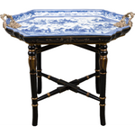 Lovecup Porcelain Blue Willow Tray Table with Stand L203