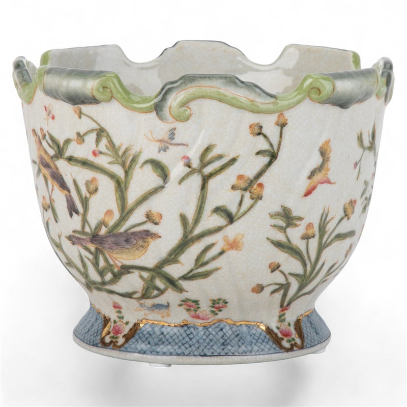 Lovecup PORCELAIN SCALLOP PLANTER - SATIN GRASS L280