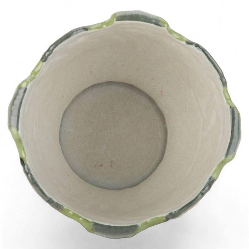 Lovecup PORCELAIN SCALLOP PLANTER - SATIN GRASS L280