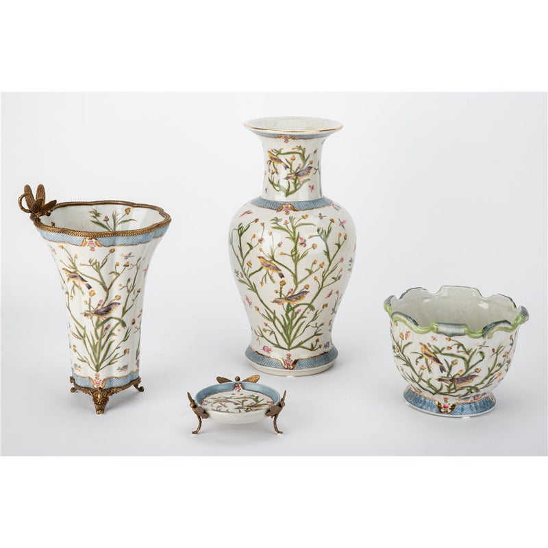Lovecup PORCELAIN SCALLOP PLANTER - SATIN GRASS L280