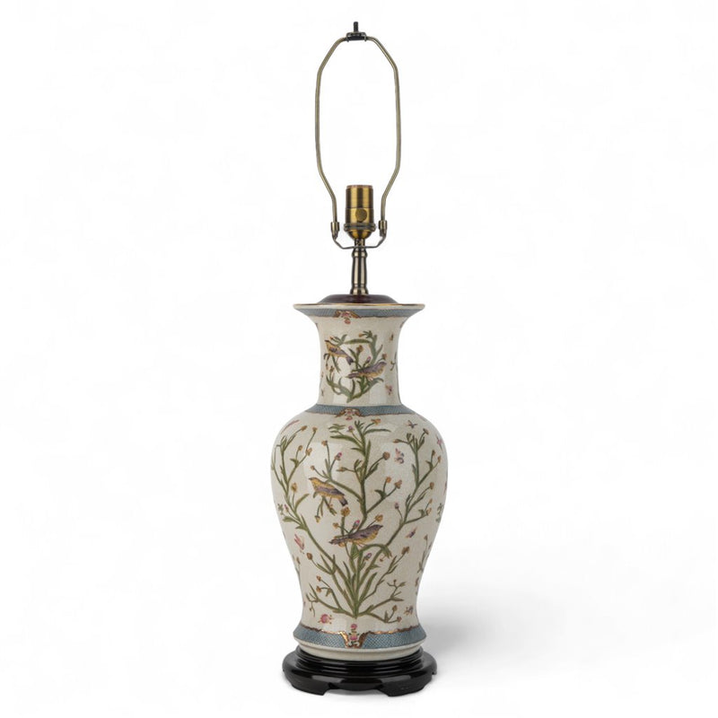 Lovecup Porcelain Satin Grass Table Lamp with Wood Base L281