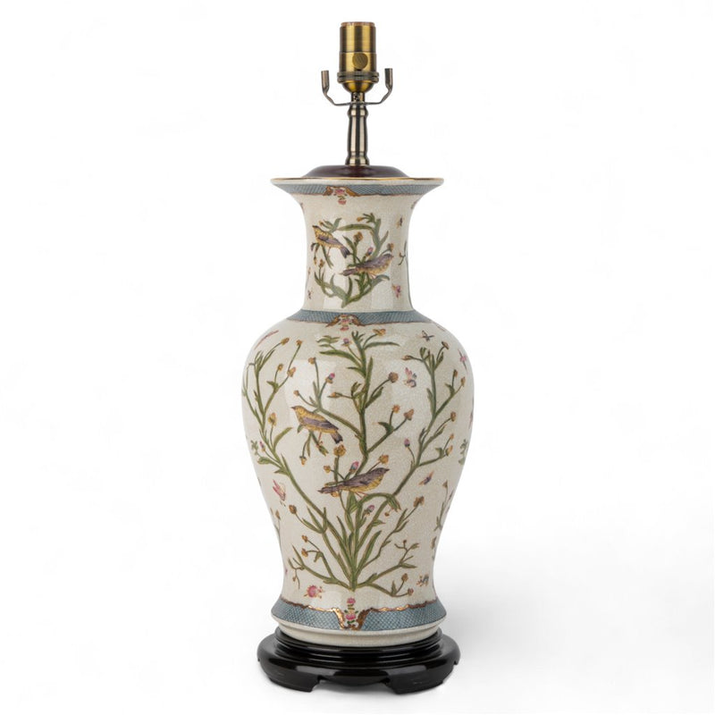 Lovecup Porcelain Satin Grass Table Lamp with Wood Base L281