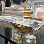 Tobacco Leaf Pattern Porcelain Tray with Bronze Dragonfly – Tobacco Leaf Collection