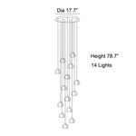 MIRODEMI® Hanging modern crystal lamp for staircase, living room, stairwell