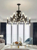 Mirodemi® Gold/Black Postmodern LED Chandelier For Living Room, Lobby, Restaurant