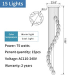 MIRODEMI® Creative LED chandelier for staircase, lobby, bedroom, stairwell