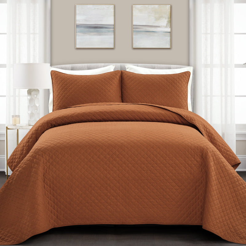 Ava Diamond Oversized Cotton Quilt Set