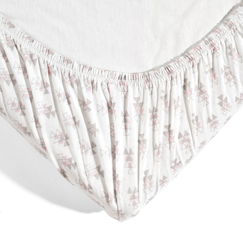 Pixie Fox Geo Organic Cotton Fitted Crib Sheet 2 Pack Set