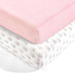 Pixie Fox Geo Organic Cotton Fitted Crib Sheet 2 Pack Set