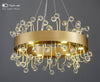 MIRODEMI® Gold Round Colorful Crystal Chandelier for Living room, Kitchen