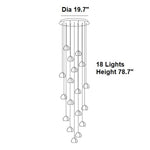 MIRODEMI® Hanging modern crystal lamp for staircase, living room, stairwell