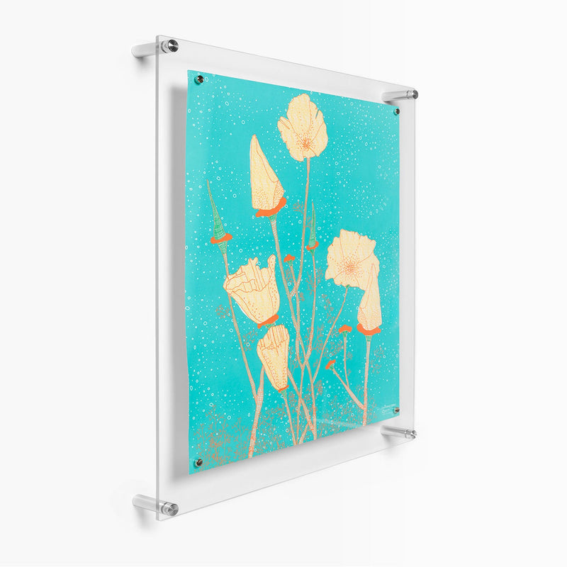 Single Acrylic Magnet Wall Frame - CHOOSE YOUR SIZE (Silver/Gold)