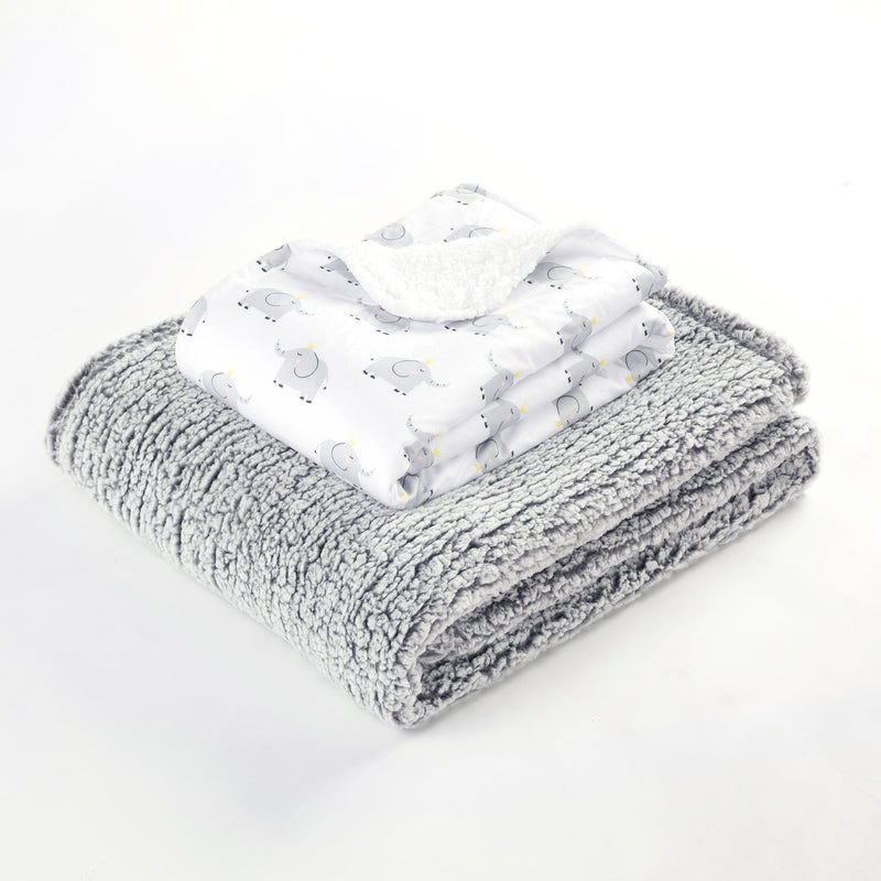 Mommy & Me Elephant Sherpa Blankets Bundle