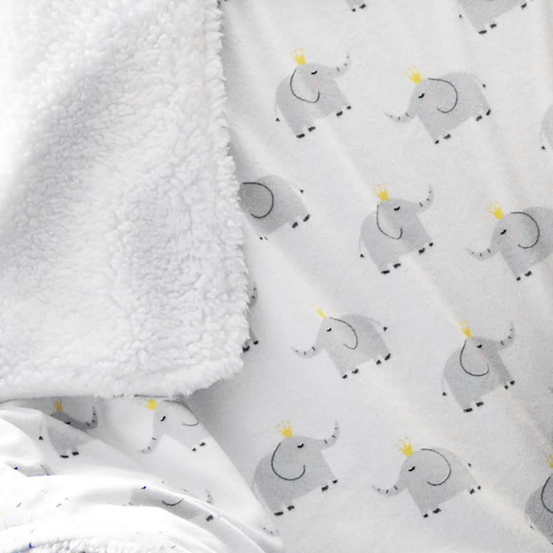 Mommy & Me Elephant Sherpa Blankets Bundle