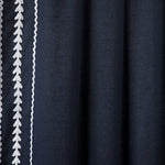 Olivia Ric Rac Embroidery Border Window Curtain Panel