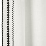 Olivia Ric Rac Embroidery Border Window Curtain Panel