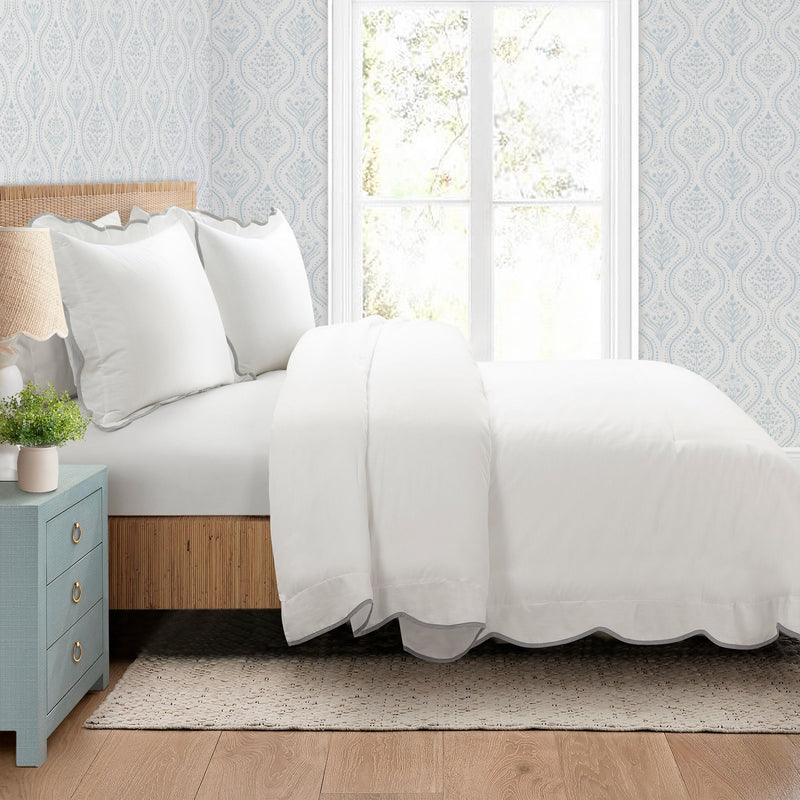 Coastal Chic Scallop Edge 3 Piece Comforter Set