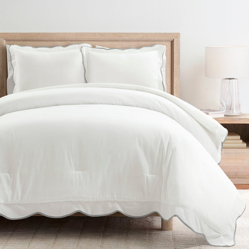 Coastal Chic Scallop Edge 3 Piece Comforter Set