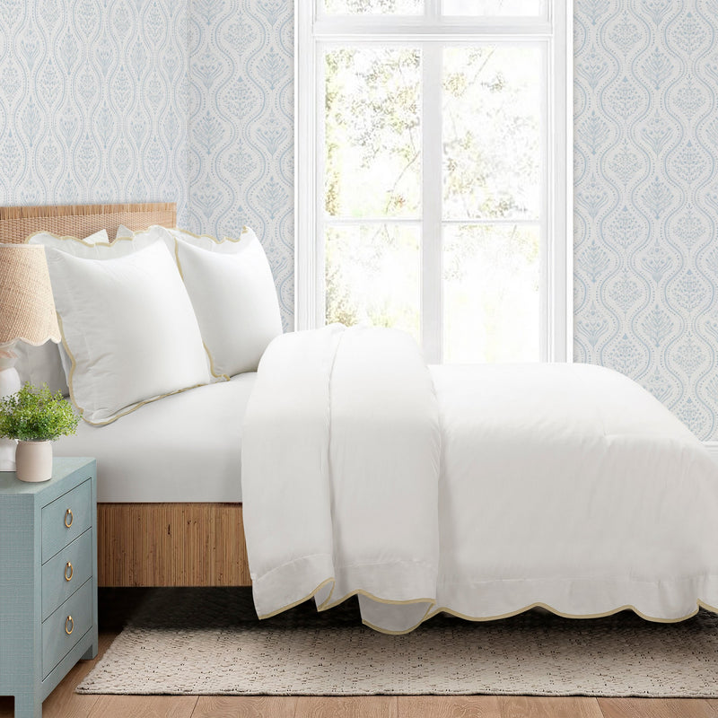 Coastal Chic Scallop Edge 3 Piece Comforter Set
