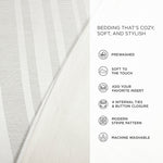 Sawyer Modern Broken Stripe Duvet Cover 3 Piece Set