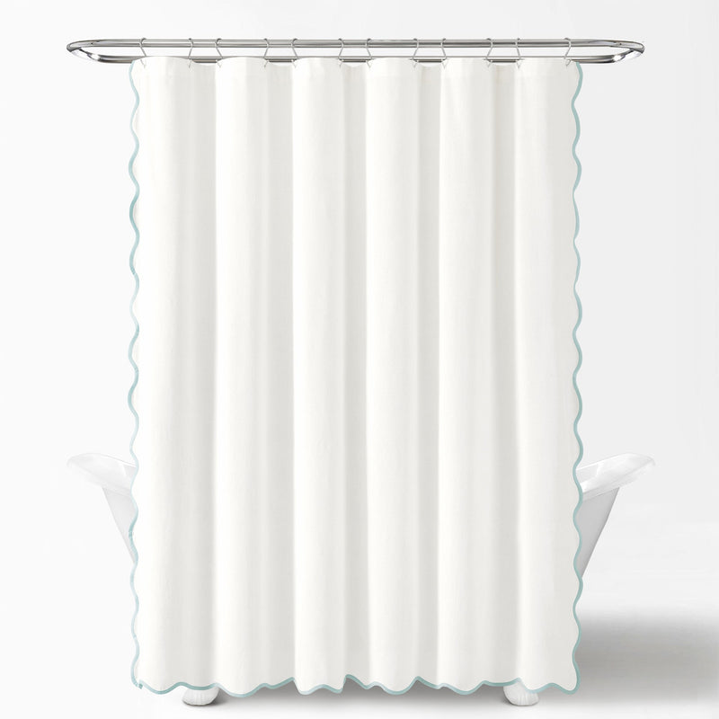 Coastal Chic Scallop Edge Shower Curtain